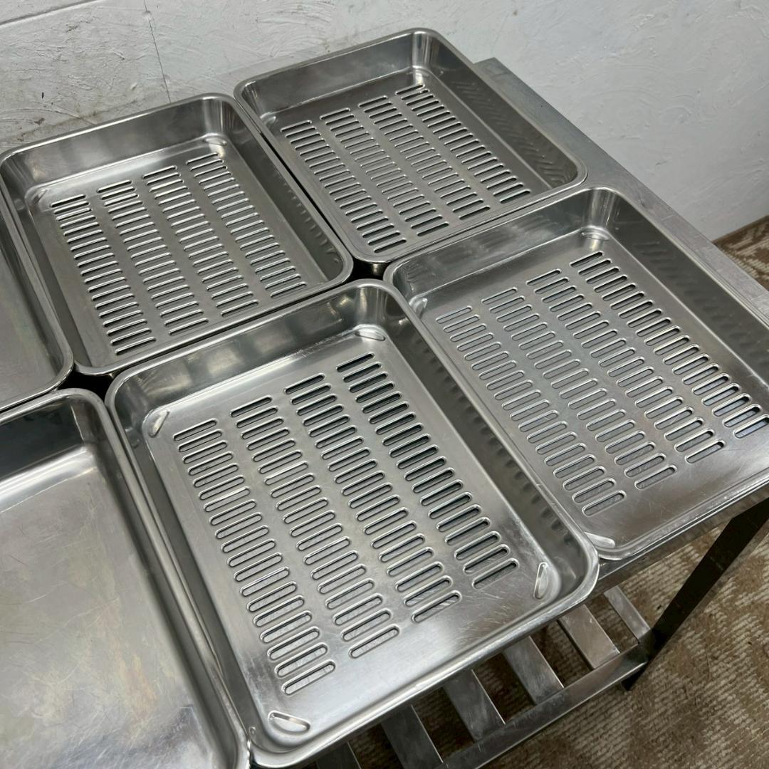 10セット ステンレスバット 水切りバット 揚げ網 浅型 厨房用品