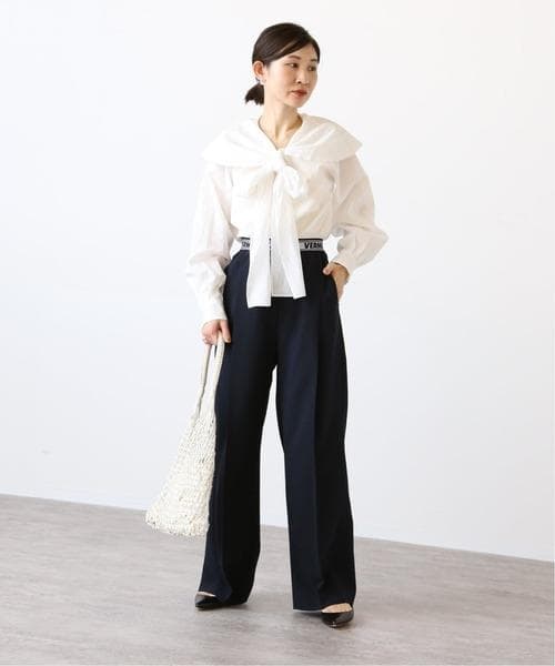 ■専用■美品 IENA 2,4万 イタリア製生地 セーラー ボウタイブラウス