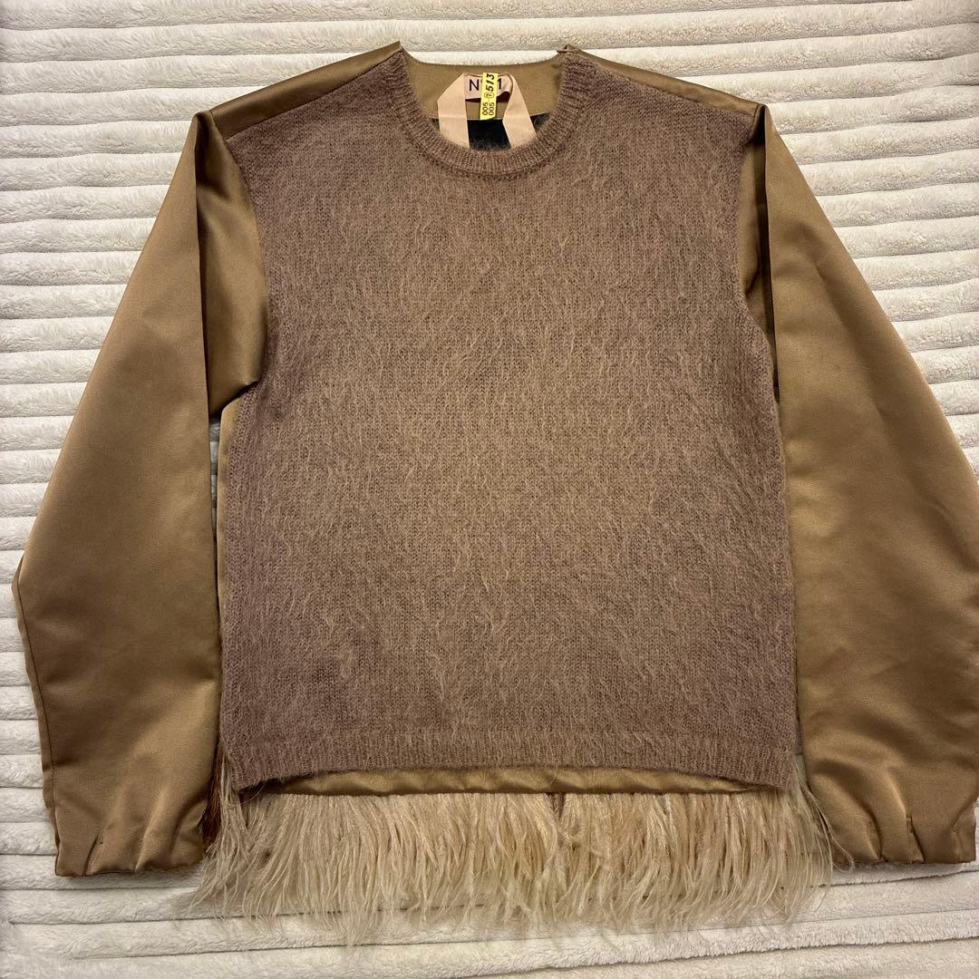 【美品】N°21 ヌメロベントゥーノ　ニット　長袖　フリンジ　ブラウン