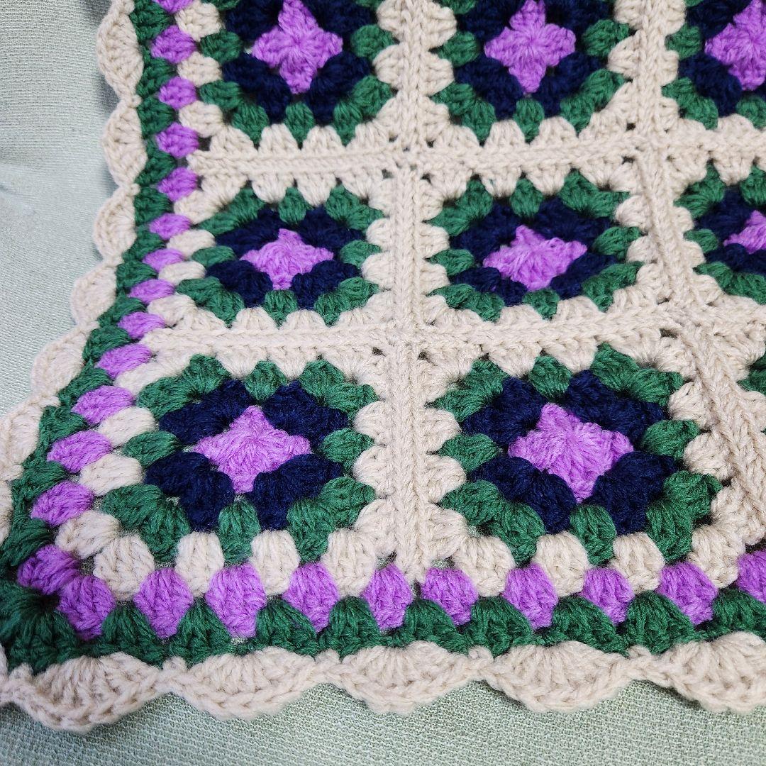 モチーフ編み【1】ハンドメイド　ブランケット　マルチカバー