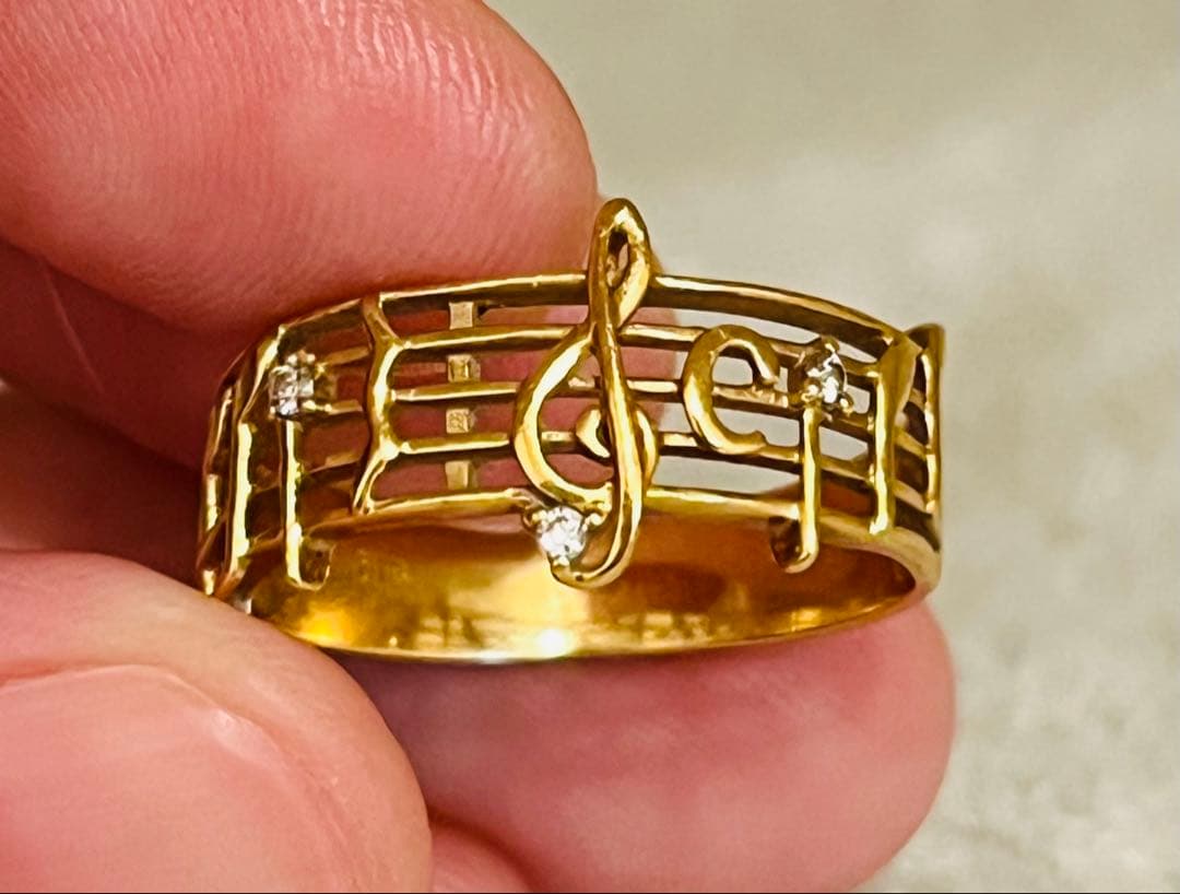 K18 ダイヤモンドリング 指輪 モーツァルトのピアノソナタ