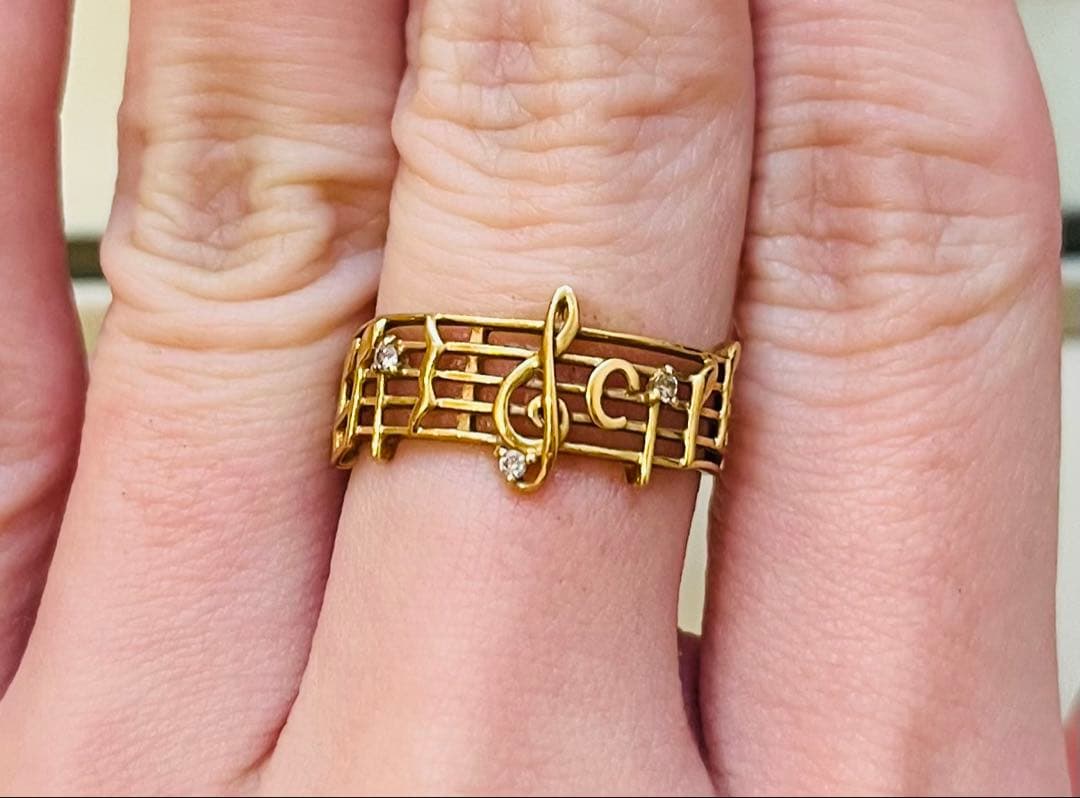 K18 ダイヤモンドリング 指輪 モーツァルトのピアノソナタ