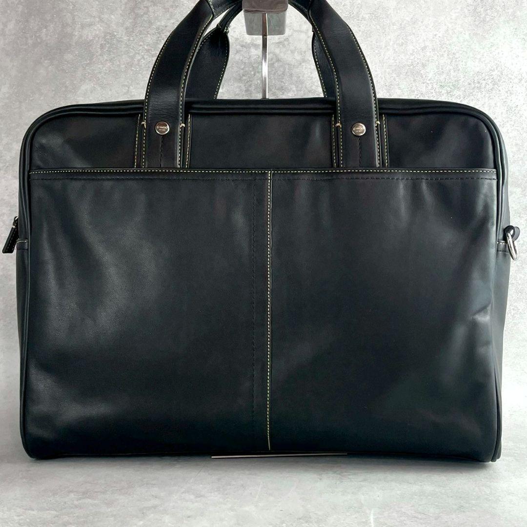 極美品 コーチ レガシー 2way 2室 ビジネスバッグ レザー A4 ブラック