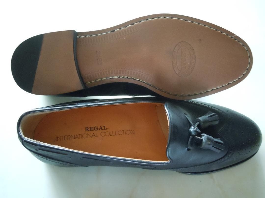 REGAL タッセルローファー ウイングタッセル 革靴 ブラック