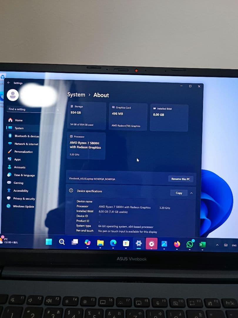 Windowsノート本体 ASUS vivobook pro14 OLED M3401QA