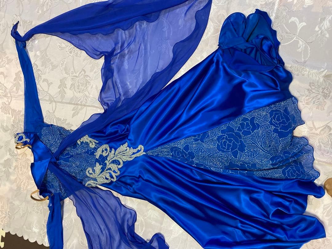 鮮やか青色ドレス 社交ダンス（セキネ）