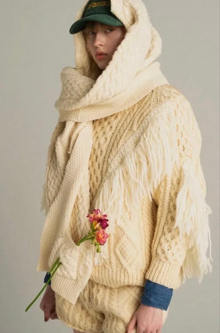 ナナナナサーカ77circaリメイクケーブルフリンジニット