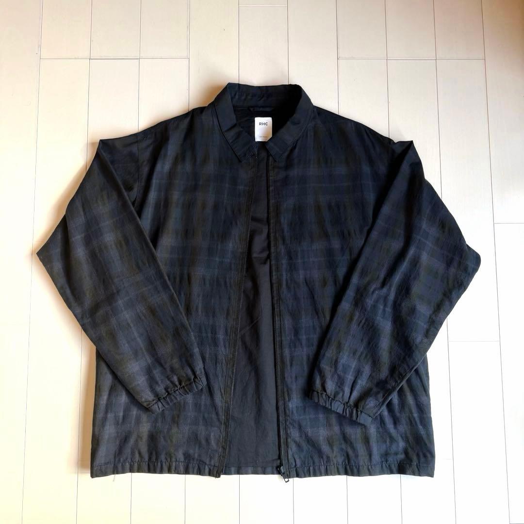 RHC ロンハーマン ネイビーチェック ジップブルゾン M
