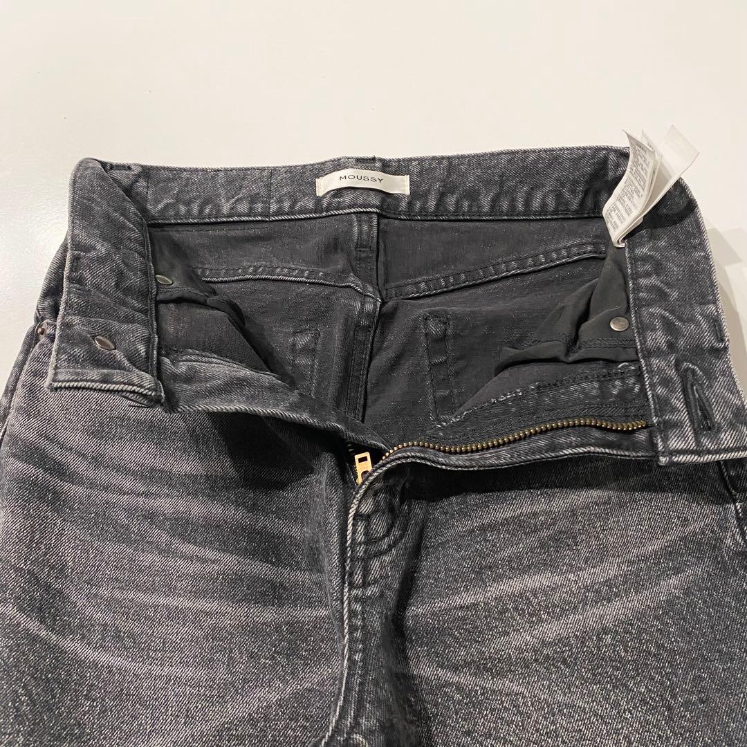 【美品】MOUSSY マウジー フレアデニム ブラック 25サイズ　人気