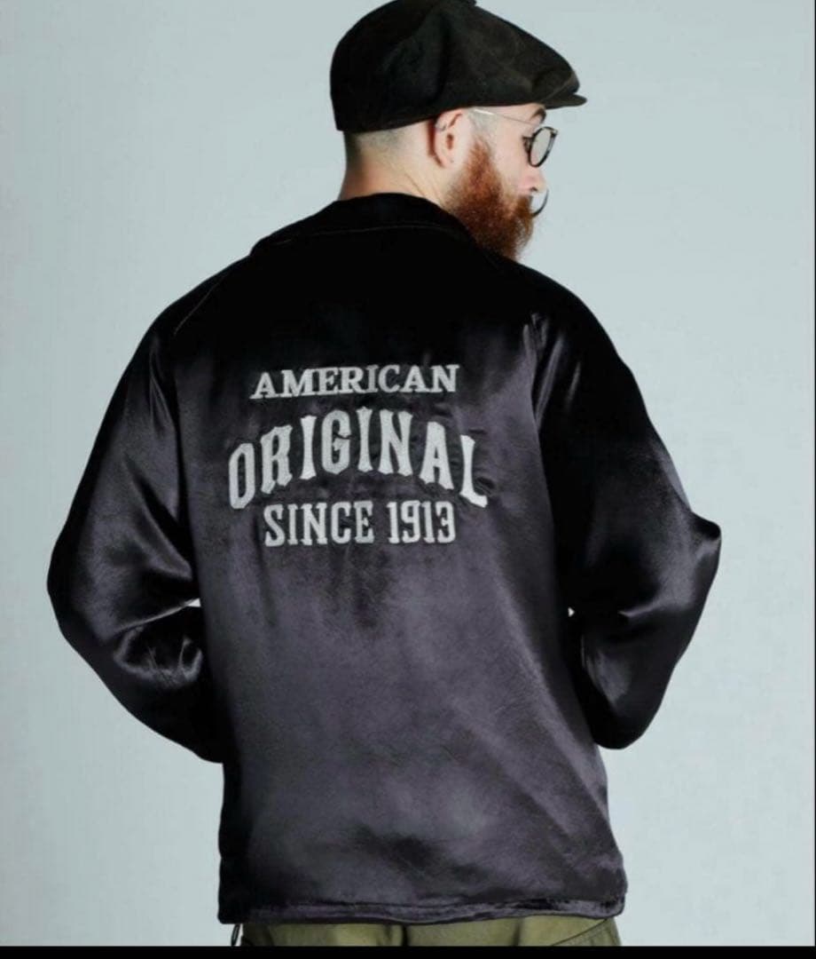 美品 schott ショット レーヨン コーチジャケット サテン L 黒