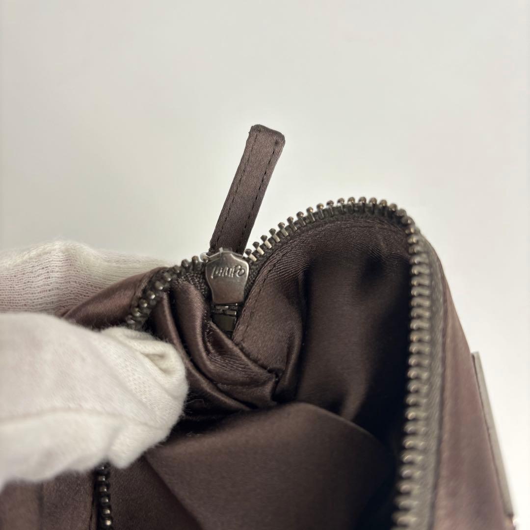 未使用に近い PRADA プラダ サテン アクセサリーポーチ ハンドバッグ