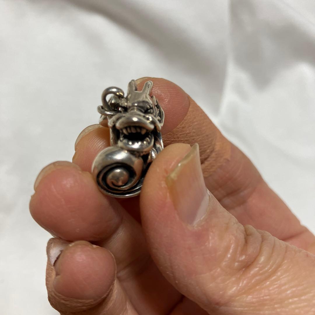 シルバー ドラゴンペンダントヘッド　根付　かすう工房