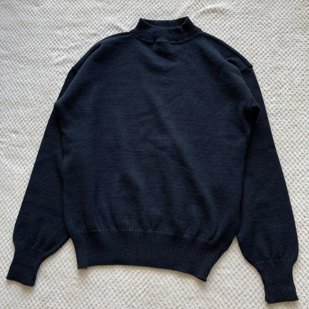 希少 XL 美品 70s USN ゴブセーター ニット 実物 海軍 モックネック