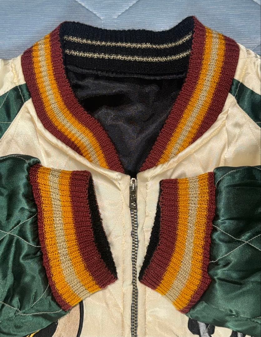 ★美品！テーラー東洋 サテンキルトリバーシブルスカジャン髑髏xU.S.NAVY