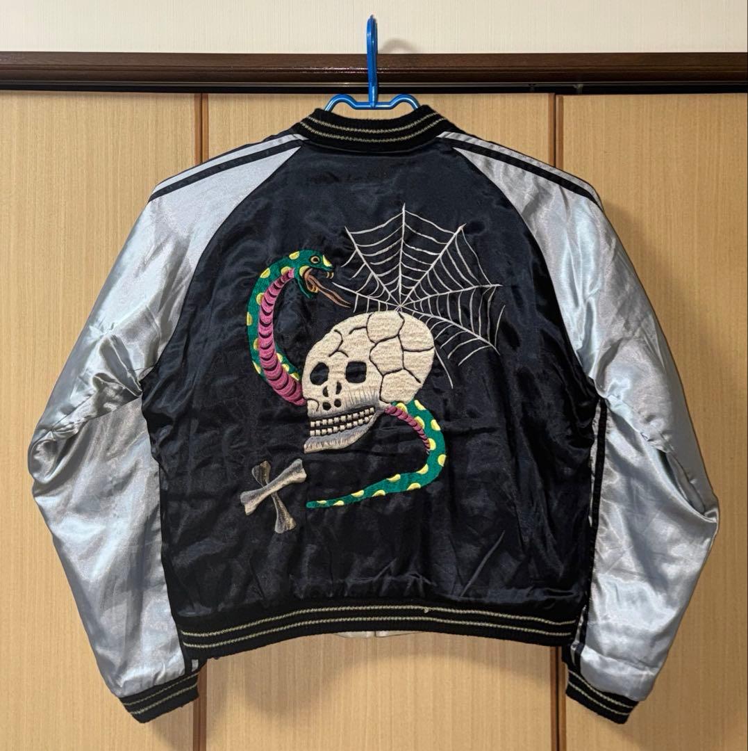 ★美品！テーラー東洋 サテンキルトリバーシブルスカジャン髑髏xU.S.NAVY