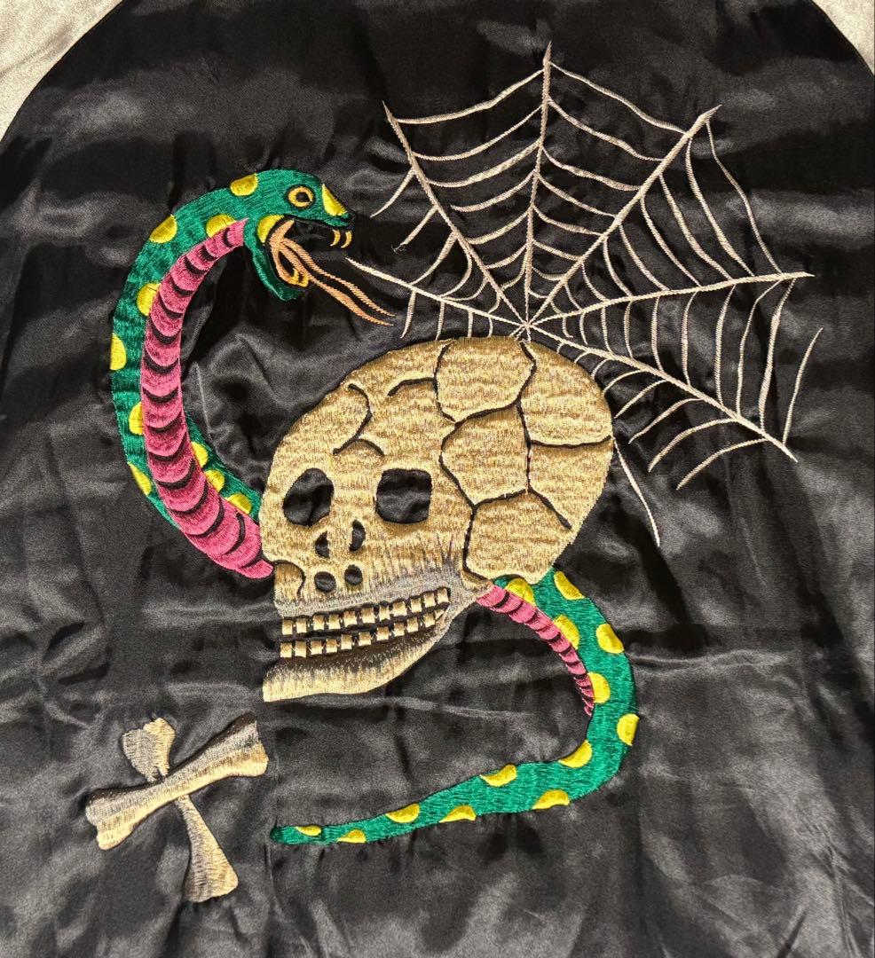 ★美品！テーラー東洋 サテンキルトリバーシブルスカジャン髑髏xU.S.NAVY