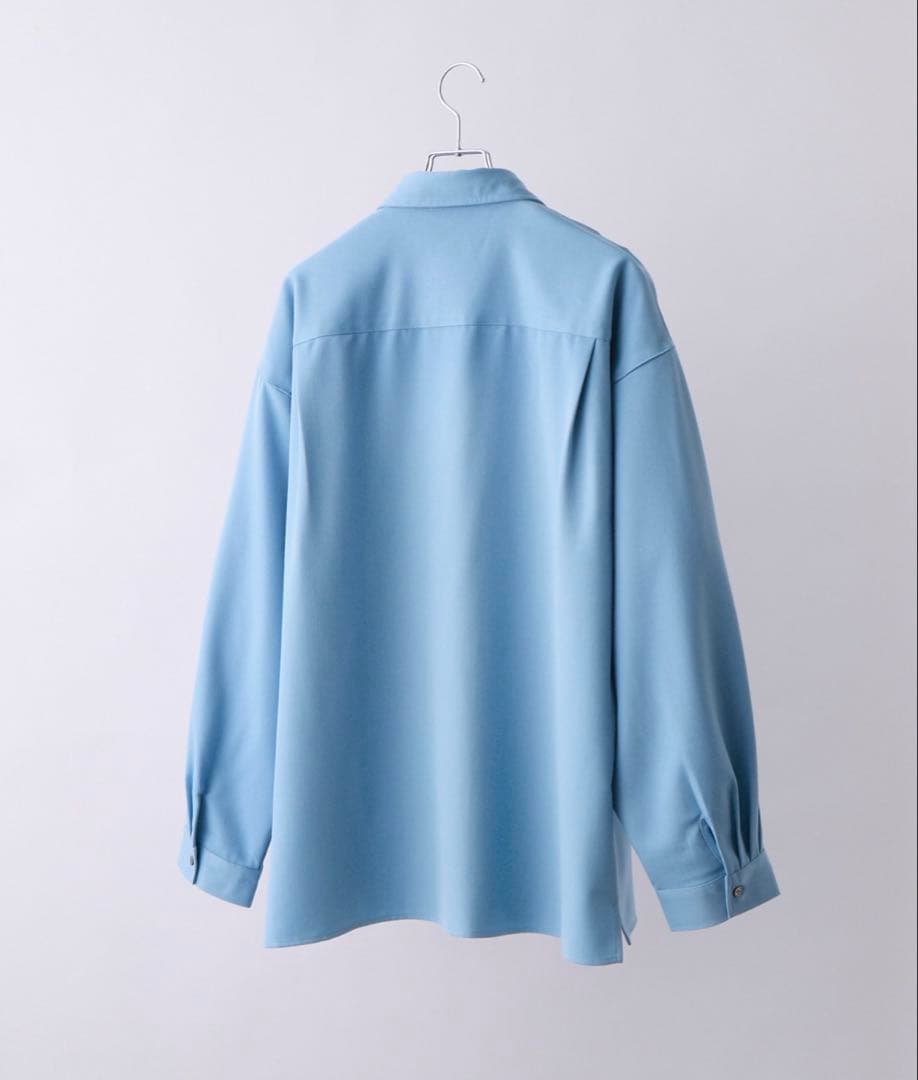 CLEL バルーン袖ルーズレギュラーカラーシャツ　Sサイズ　ブルー　即完品