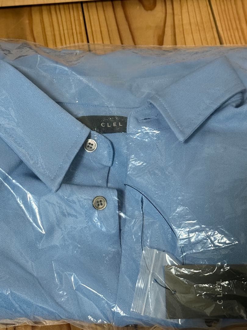 CLEL バルーン袖ルーズレギュラーカラーシャツ　Sサイズ　ブルー　即完品
