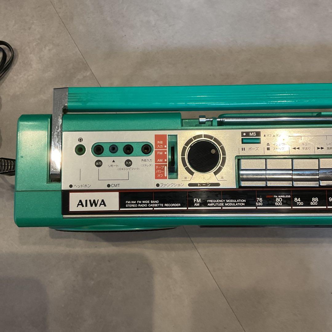 【美品】AIWA CS-J21 ステレオラジオカセットレコーダー