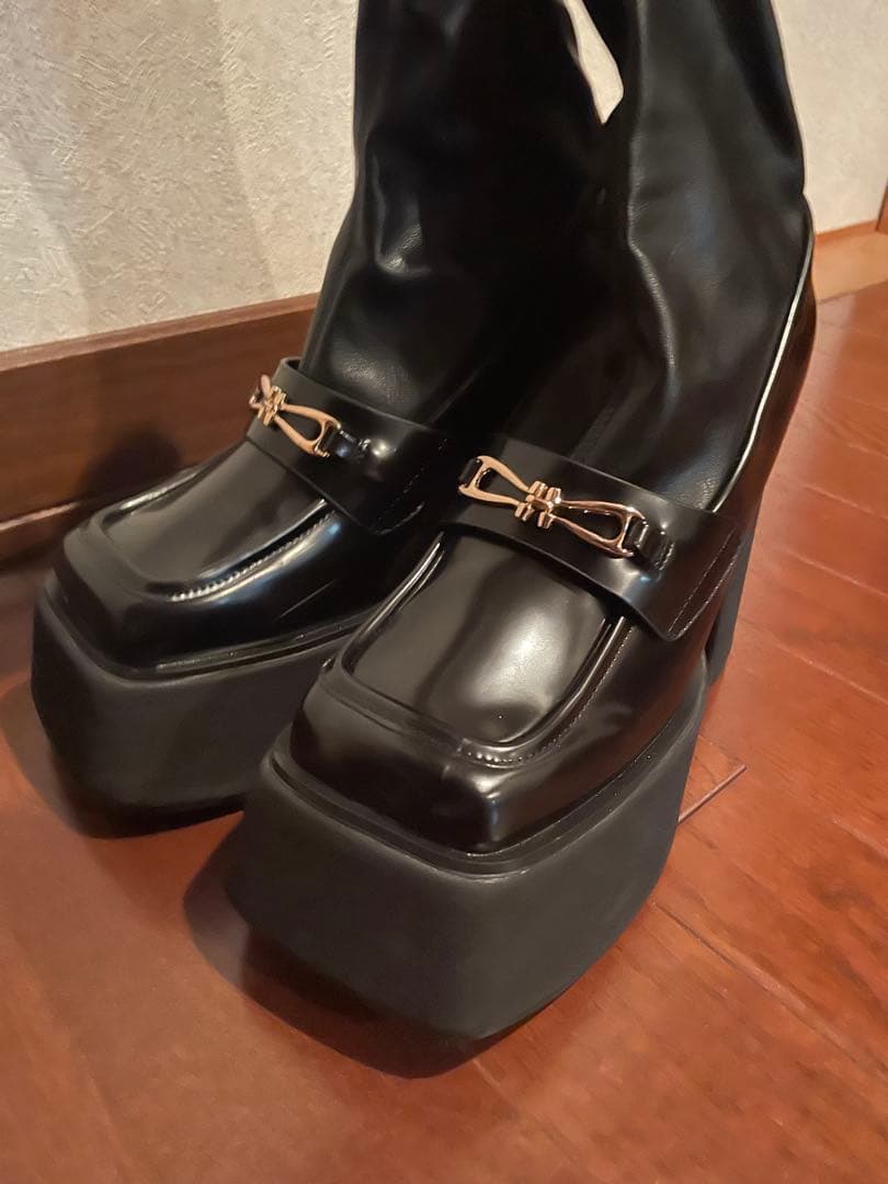 Darichスクエアトゥショートブーツ Lsize BLK