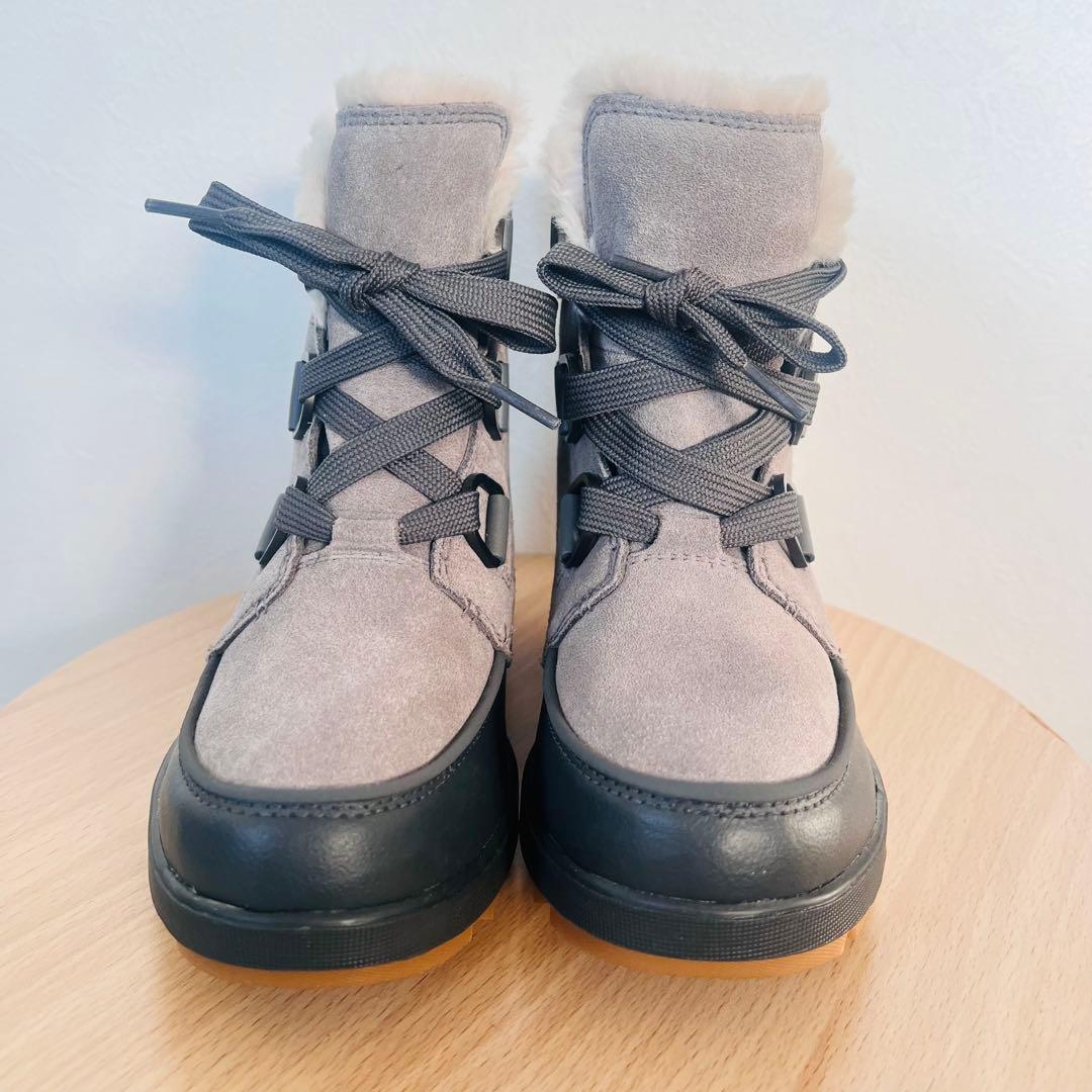 【美品】SOREL ソレル スノーブーツ グレー 防水 防寒 24㎝