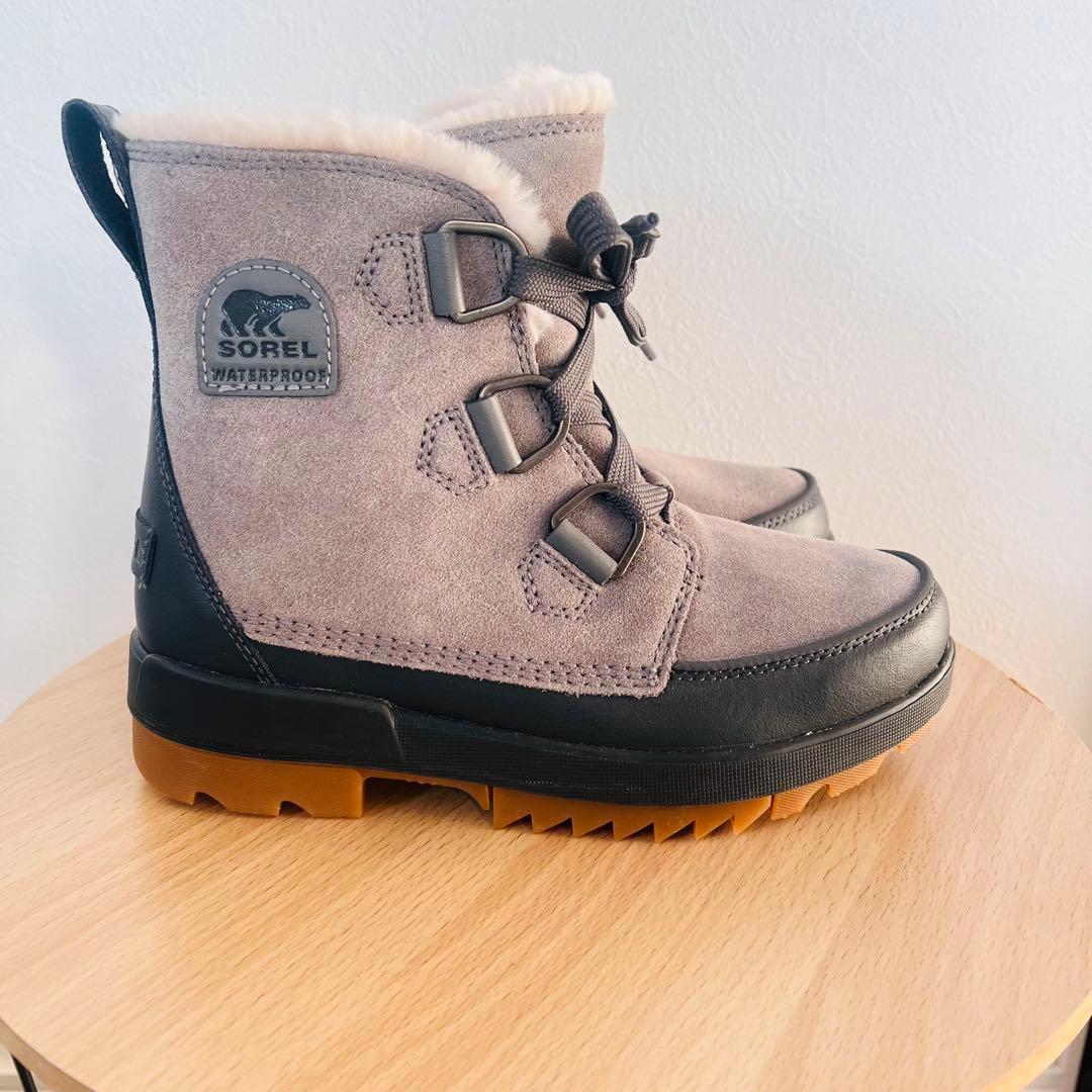 【美品】SOREL ソレル スノーブーツ グレー 防水 防寒 24㎝