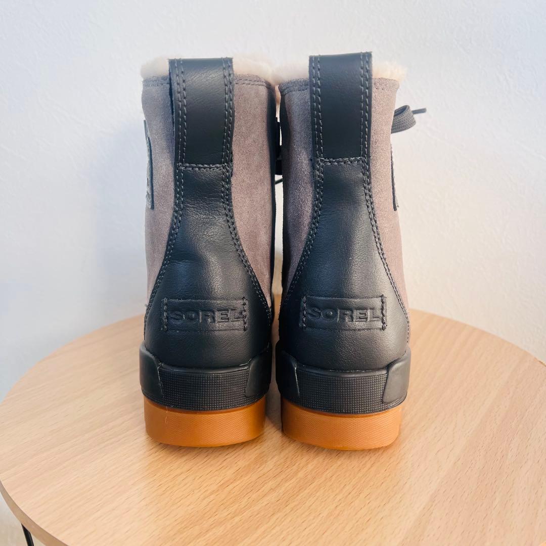 【美品】SOREL ソレル スノーブーツ グレー 防水 防寒 24㎝