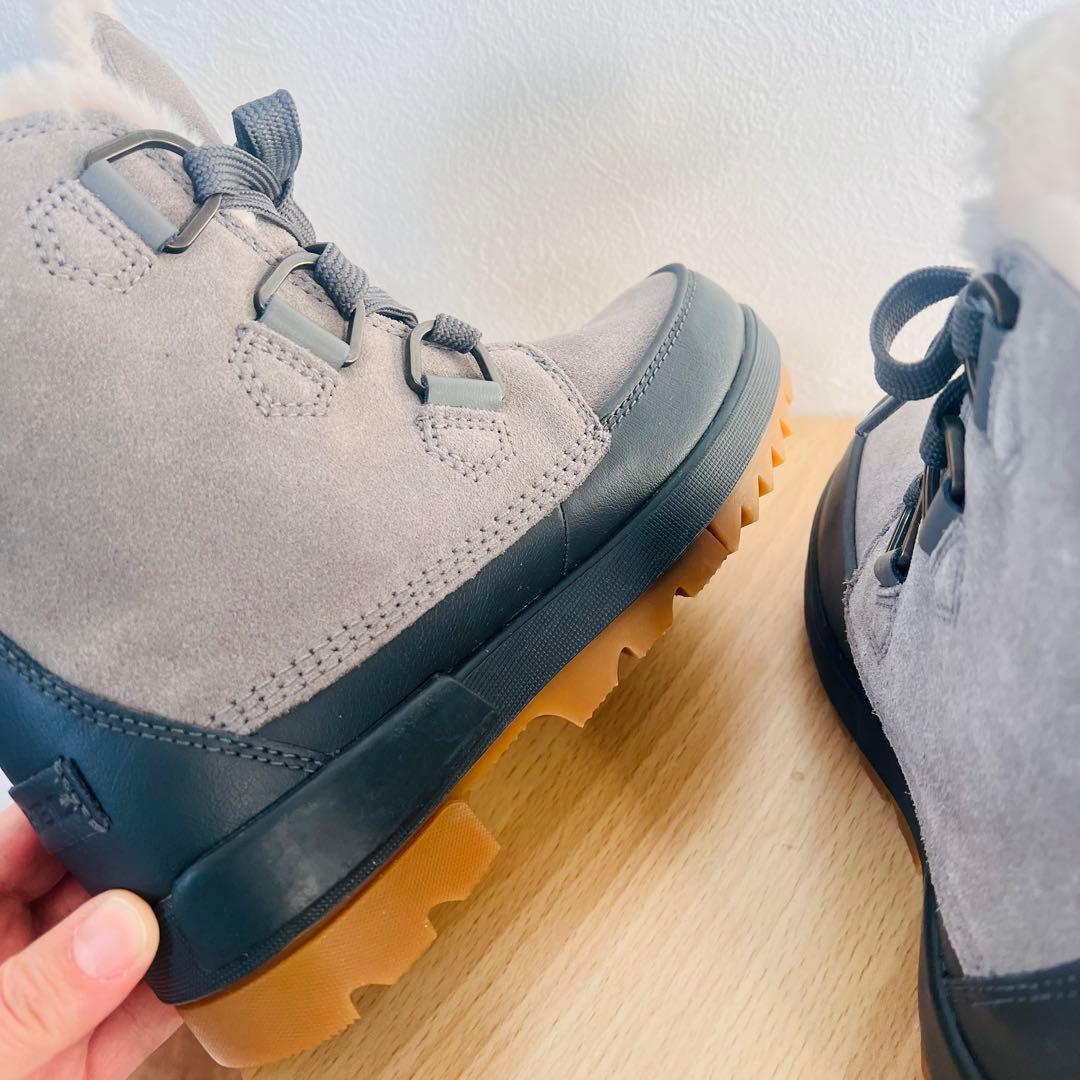 【美品】SOREL ソレル スノーブーツ グレー 防水 防寒 24㎝
