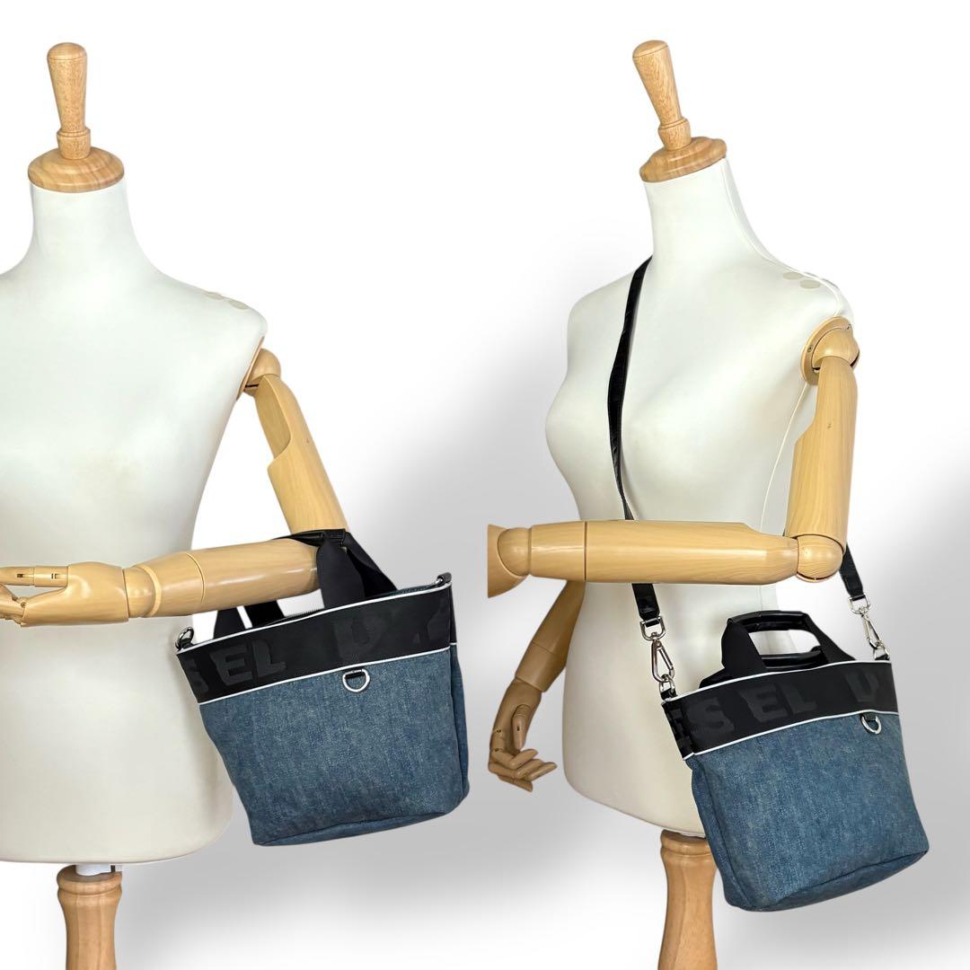 ディーゼル ハンドバッグ トートバッグ 2way 腕掛け 斜め掛け デニム ロゴ