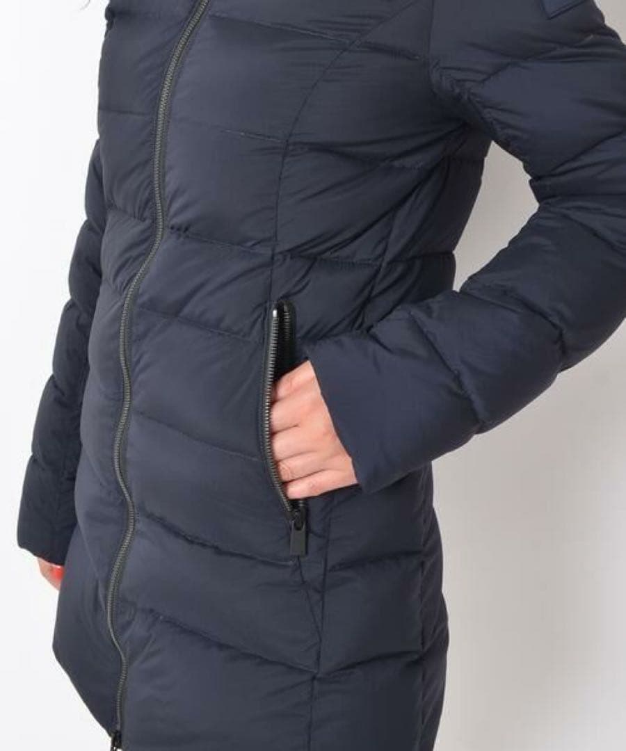 美品 TATRASタトラス セラミカ ダウンコート ラクーン ネイビー