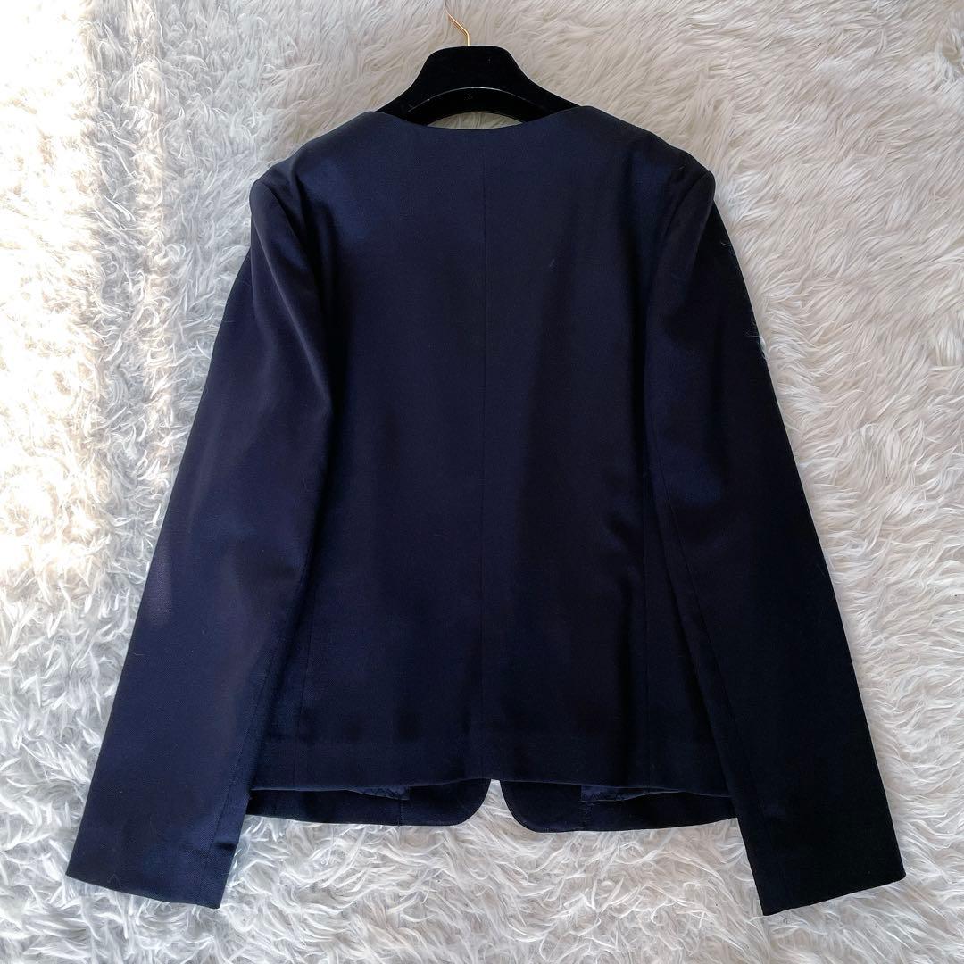 【ナチュラルビューティーベーシック】ノーカラージャケット パンツ セットアップM