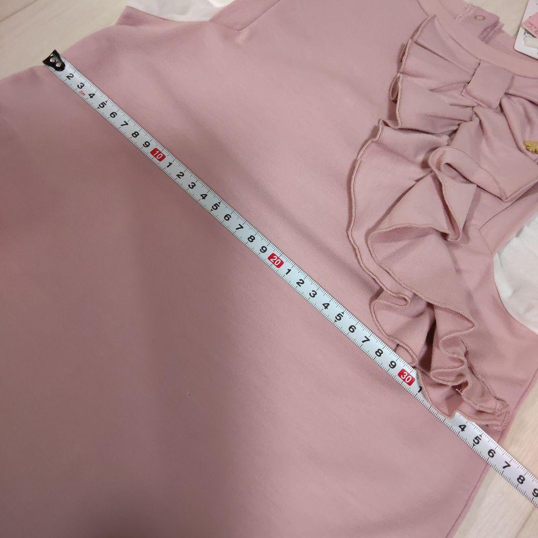 ケイトスペード120サイズ　袖切り替えボウワンピース　ピンク　五分袖　春秋