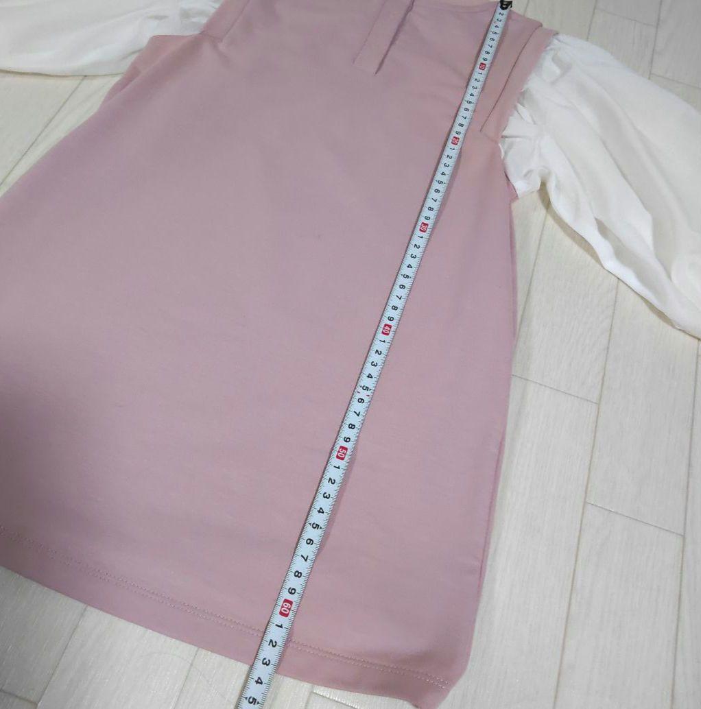 ケイトスペード120サイズ　袖切り替えボウワンピース　ピンク　五分袖　春秋