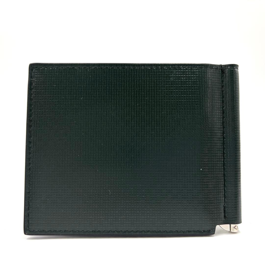 【未使用保管品・付属品完備】ジバンシー マネークリップ ロゴ レザー グリーン