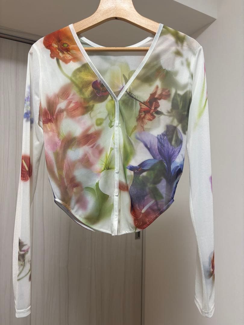 トップス AmeriVINTAGE 2WAY SMOKE FLOWER SHEER TOP