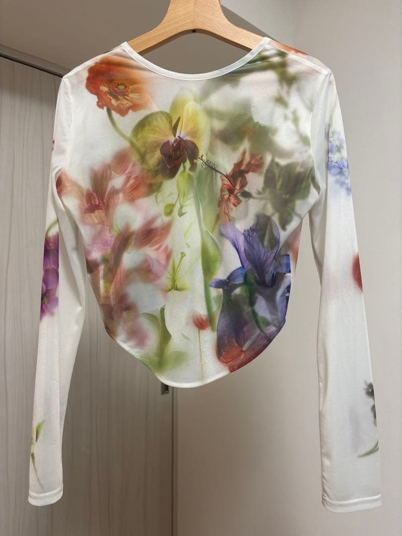 トップス AmeriVINTAGE 2WAY SMOKE FLOWER SHEER TOP