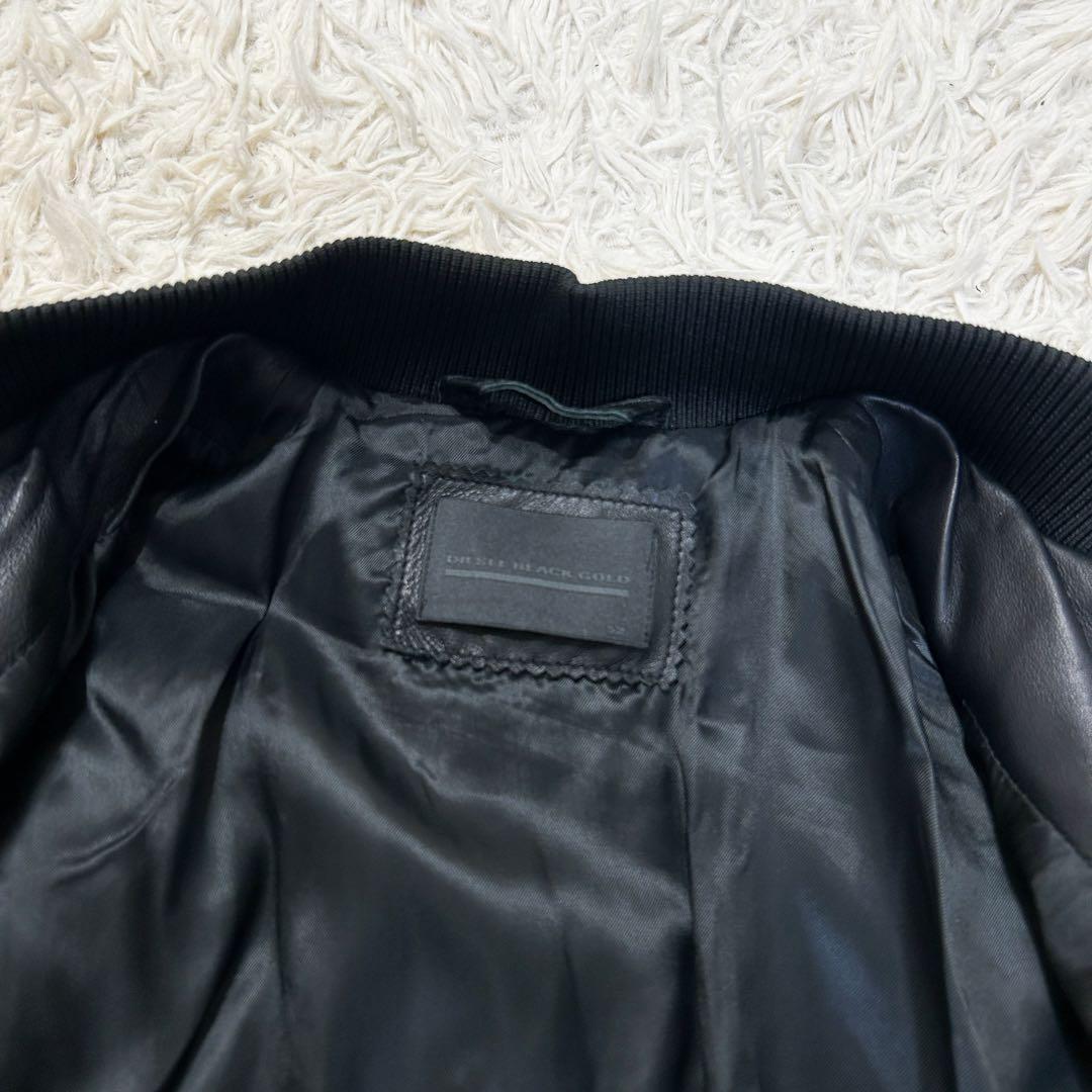 超美品✨ DIESEL BLACK GOLD ラムレザー MA-1 52