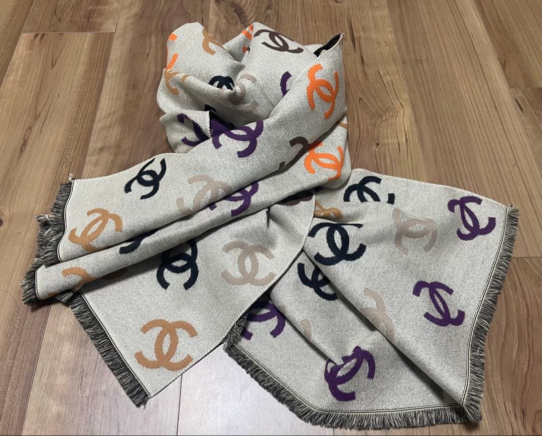 未使用 CCマーク リバーシブル CHANEL ノベルティ マフラー ストール