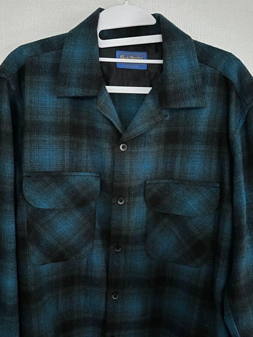 美品★FJ監修 BACK NUMBER ボードシャツ ブルー オンブレ　ブルー