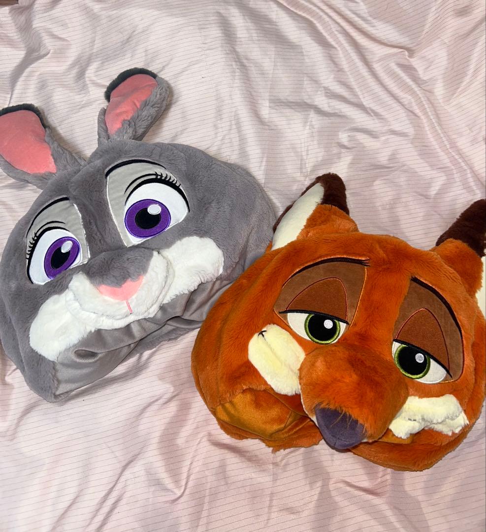 ズートピア ニック&ジュディ ファンキャップ　ディズニーランド　ペア　被り物