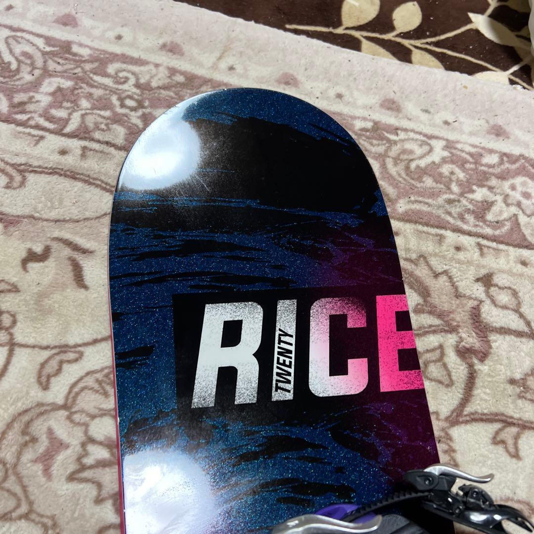 美品 RICE28 142cm グラトリ バイン付スノーボードセット レディース