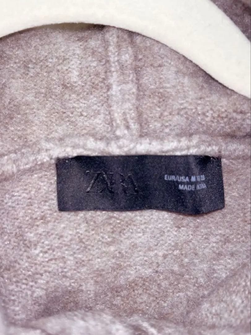 ZARA フード付きタイベルトニットガーディガン