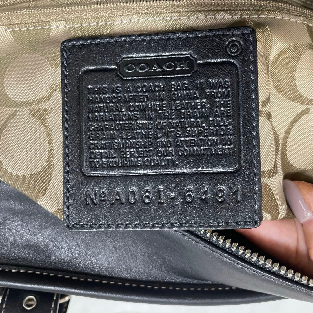 美品　コーチ　トートバッグ　本革　大容量　ポーチ付き