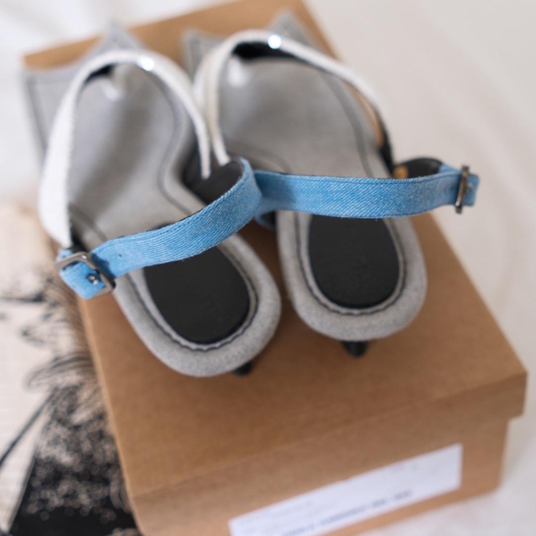 新品 Paula Canovas del Vas ヒールサンダル グレー 37