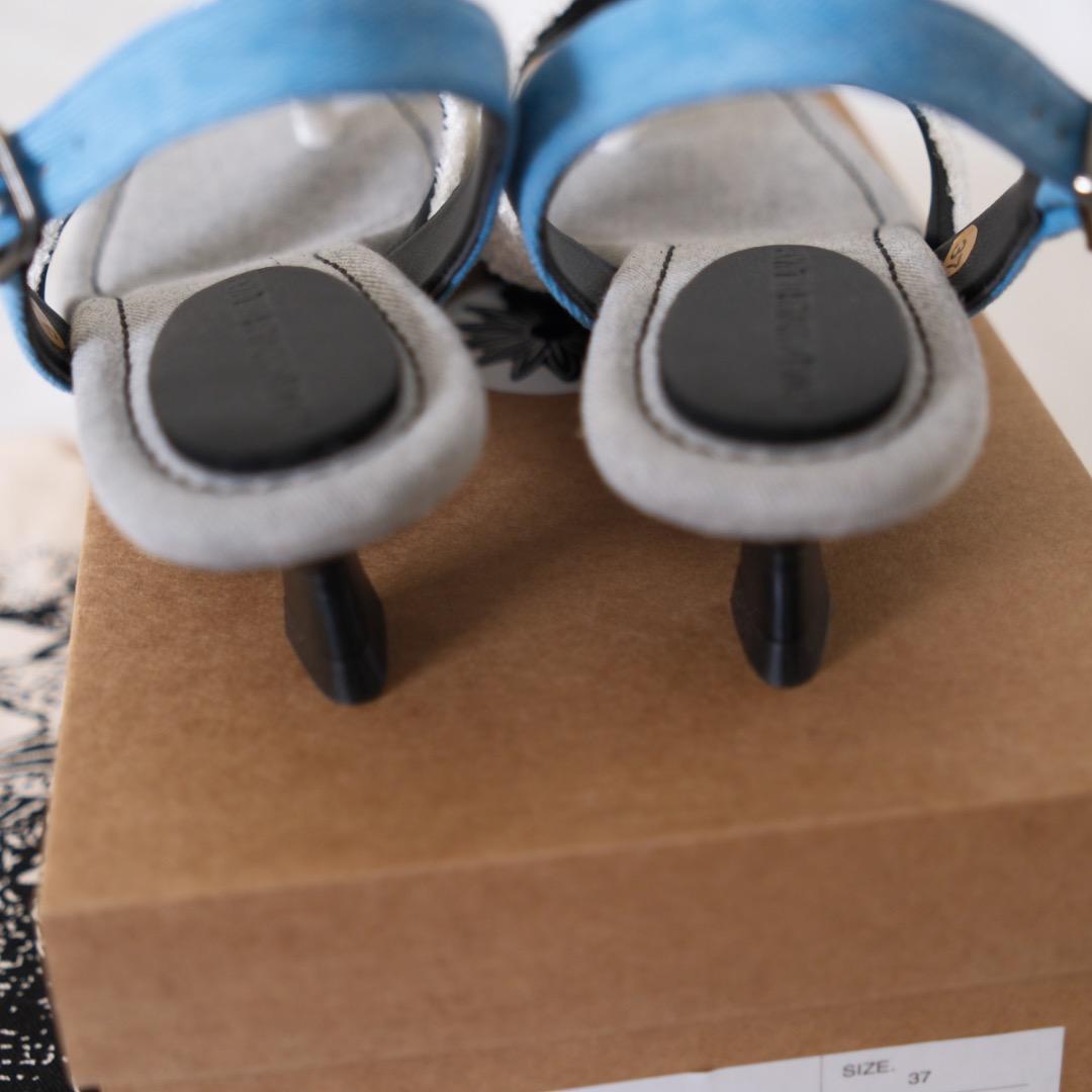 新品 Paula Canovas del Vas ヒールサンダル グレー 37