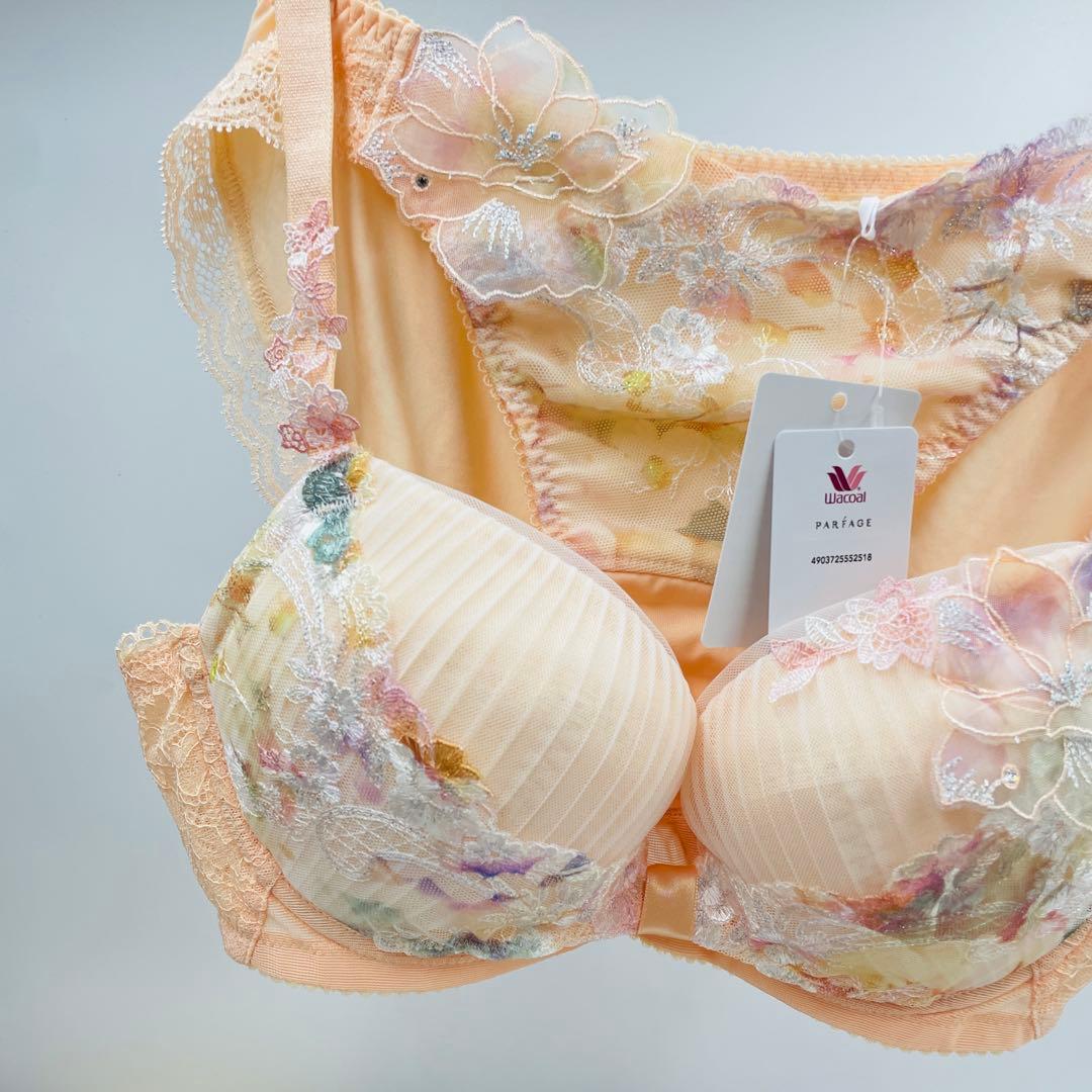 D65-Mワコール パルファージュ　リボンブラ ブラジャー&ショーツセット