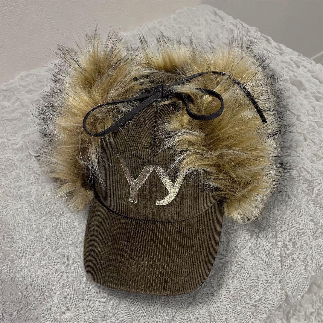 【新品未使用】open Yy ファーキャップ ブラウン