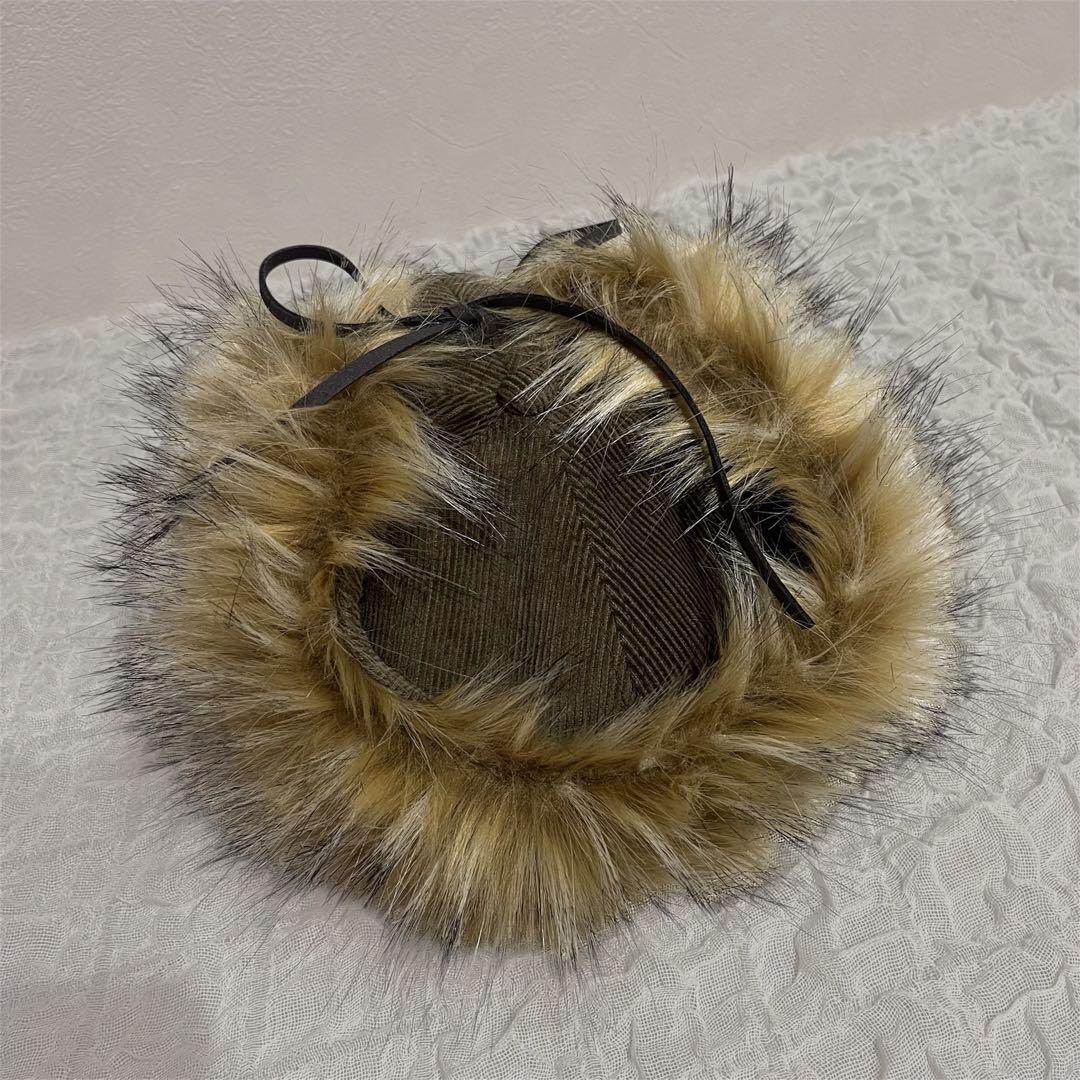 【新品未使用】open Yy ファーキャップ ブラウン