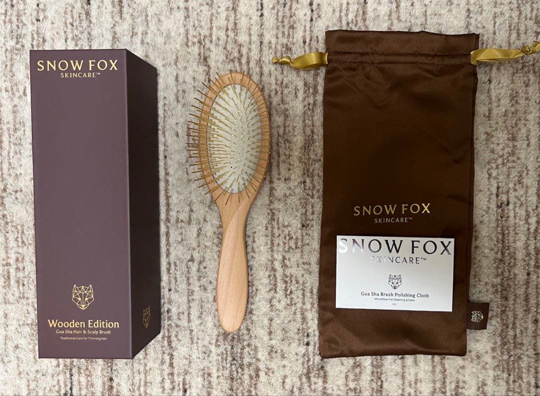  Fox Skincare プレミアム FOXカッサ ウッド ヘアブラシ