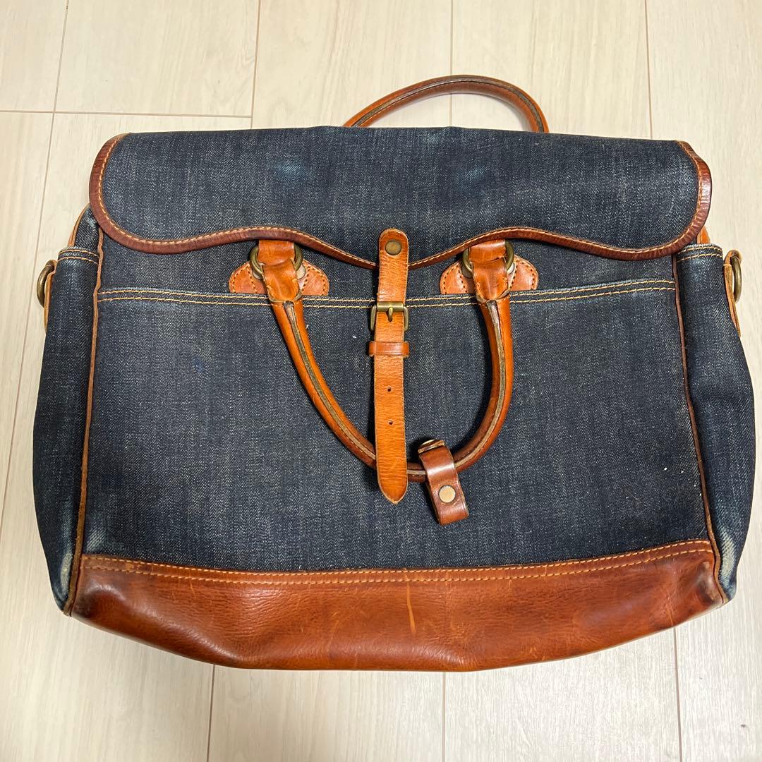 DOUBLE RL RRLデニムレザー ビジネスバッグ ビンテージ